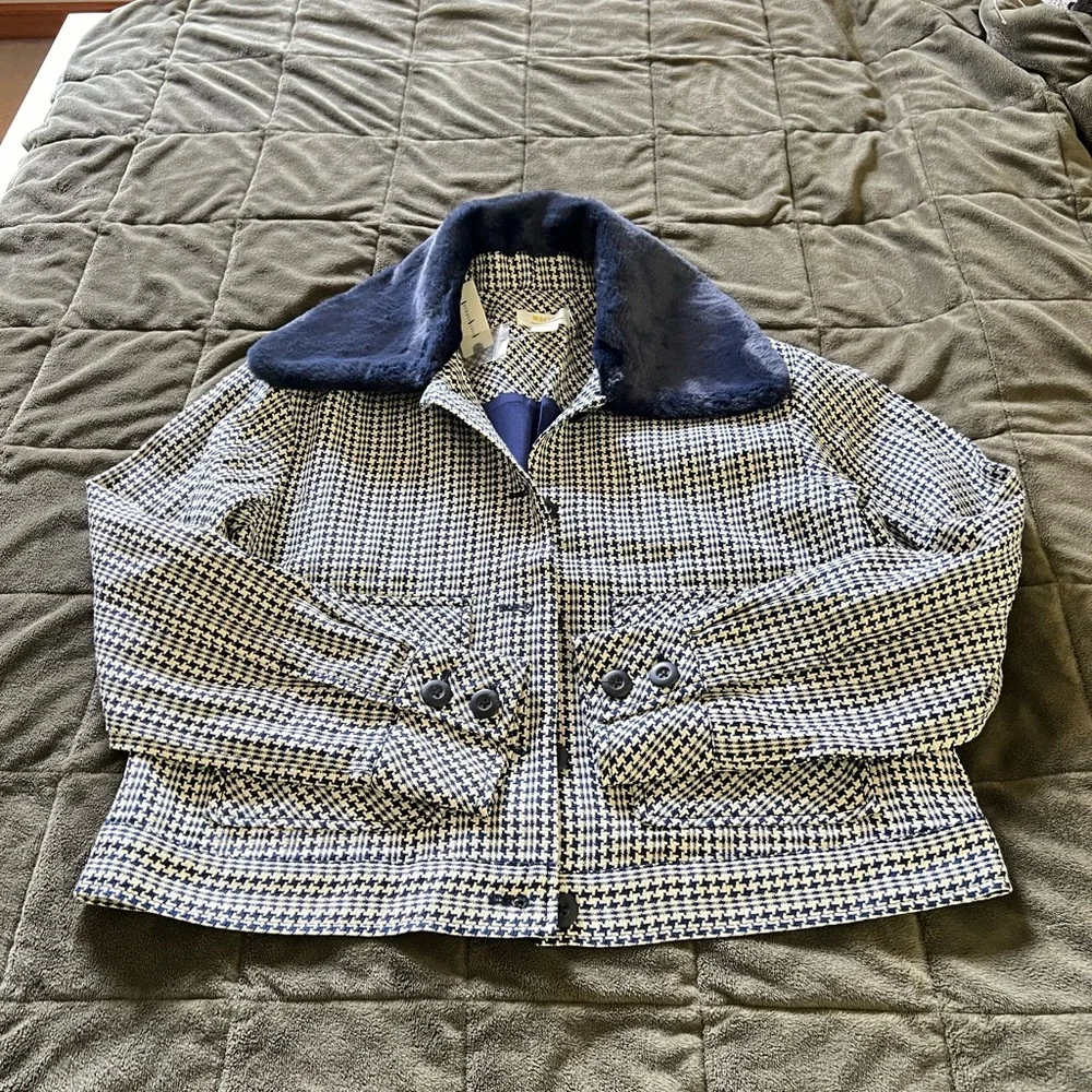 Anthropologie Maeve Tweed Faux Fur-Collar Jacket NWT - Picture 12 of 12